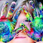 Child hand painting