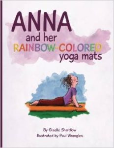 Anna and her Rainbow Colored Yoga Mats