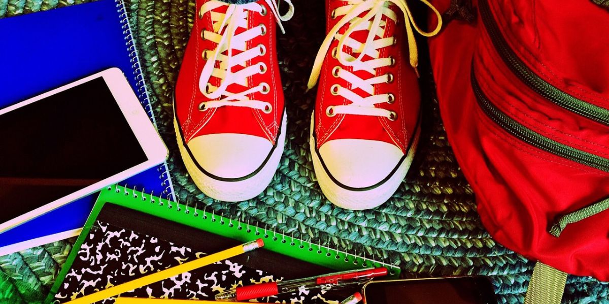 Shoes and school bag