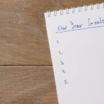 goal setting for the new year - list on a note pad